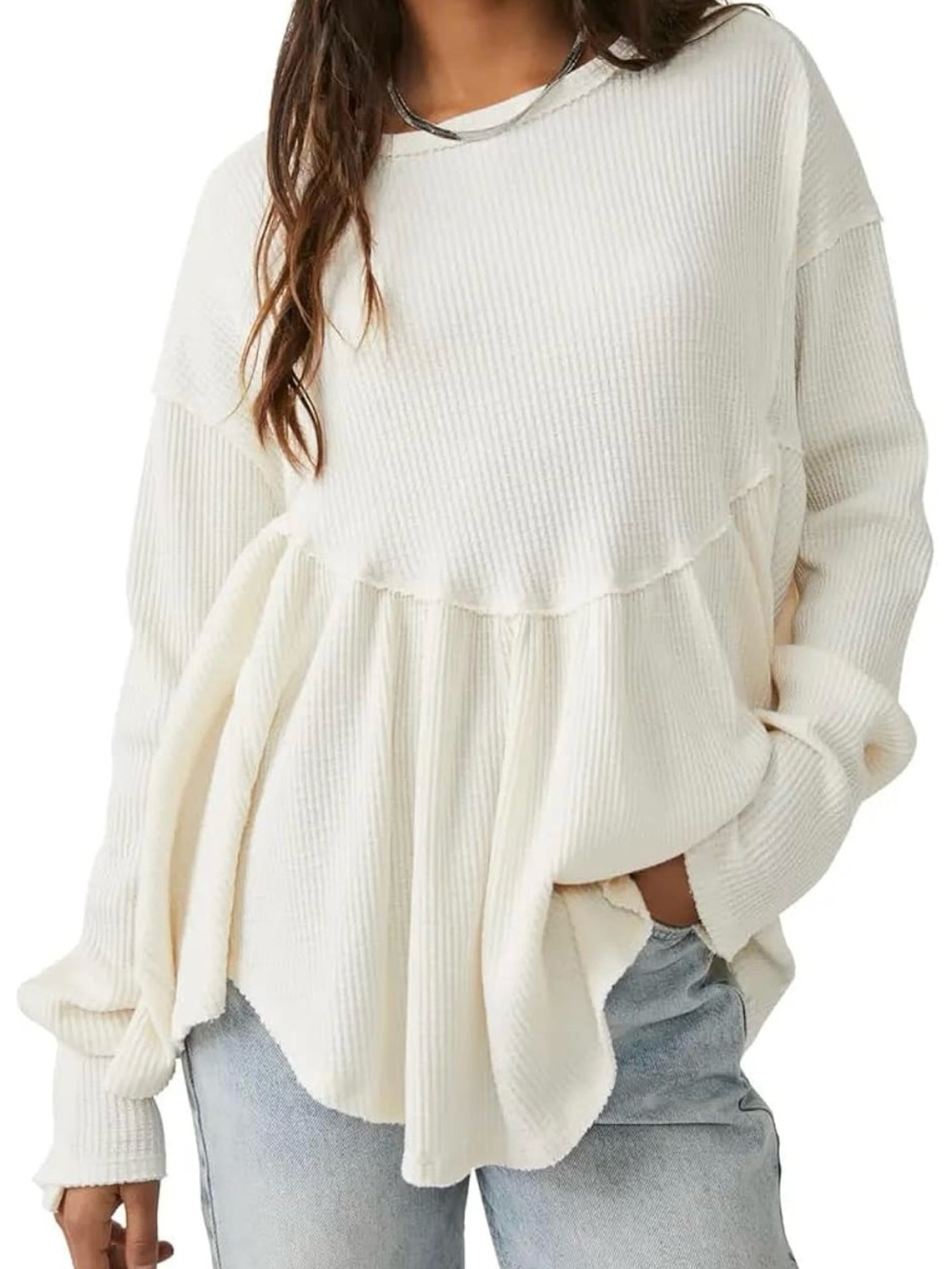 Free People We the Free Oh My Babydoll Thermal Top - Picture 1 of 8